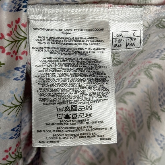 Brooks Brothers Multicolor Botanical Cotton Fit And Flare Midi Dress Size 8 - Picture 9 of 9